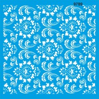 Damask Deseni - Stencil Boyama Şablonu - 1