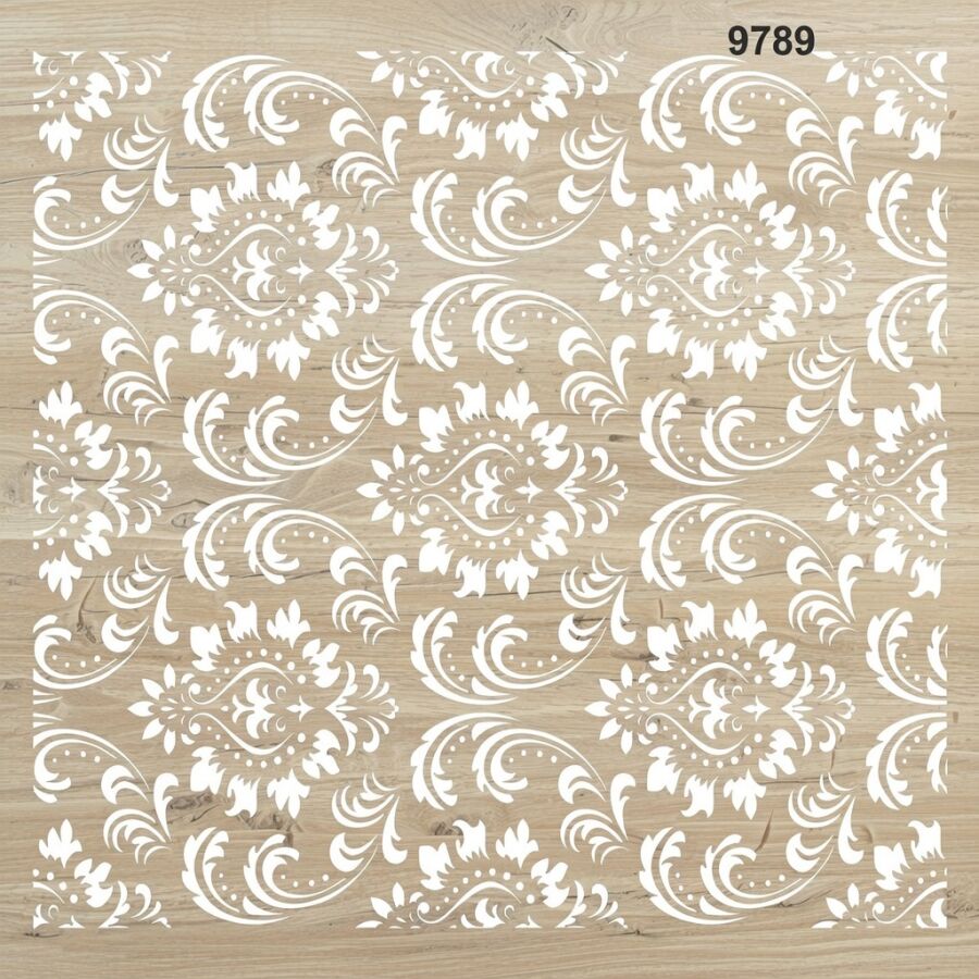 Damask Deseni - Stencil Boyama Şablonu - 2