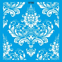 Damask Deseni - Stencil Boyama Şablonu - 1