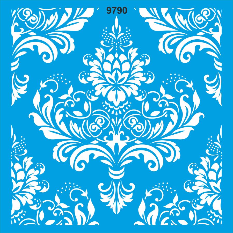 Damask Deseni - Stencil Boyama Şablonu - 1