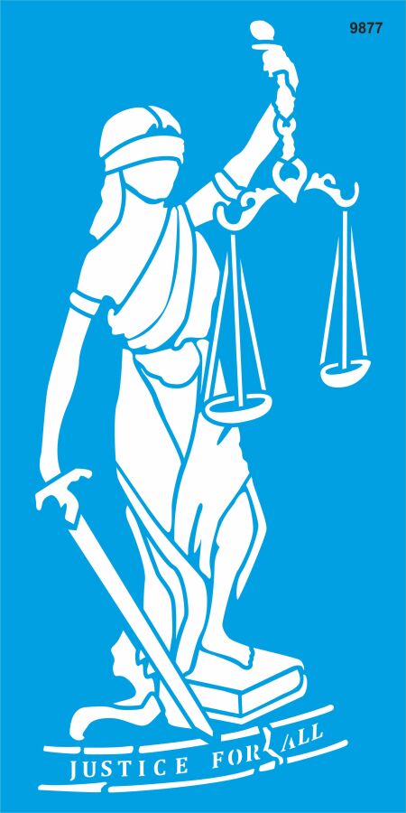 Adalet Heykeli - Stencil Boyama Şablonu - 1