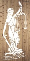 Adalet Heykeli - Stencil Boyama Şablonu - 2