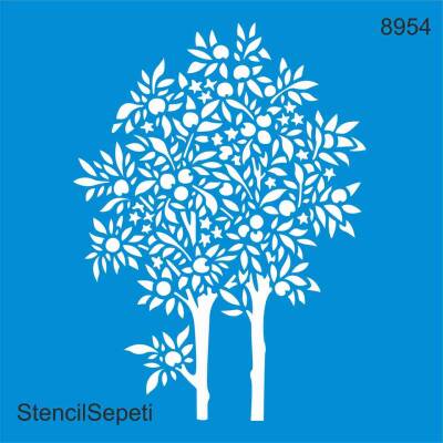 Ağaç Deseni - Stencil Şablon - 1