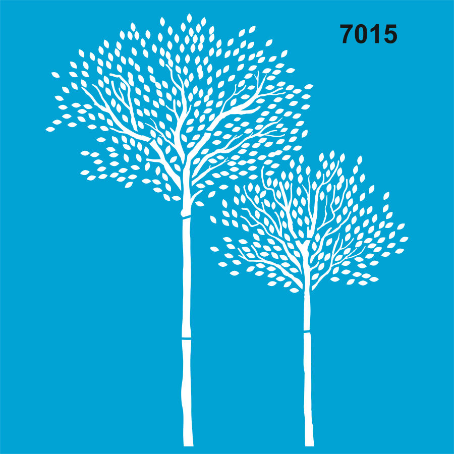Ağaçlar Stencil Boyama Şablonu - 1