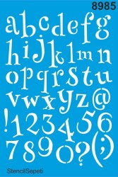 Alfabe Deseni - Stencil Boyama Şablonu - StencilSepeti