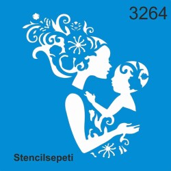 Anne Ve Çocuk - StencilSepeti