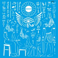 Antik Mısır Deseni Stencil Boyama Şablonu - StencilSepeti