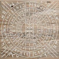 Antik Pusula Deseni Stencil Boyama Şablonu - 2