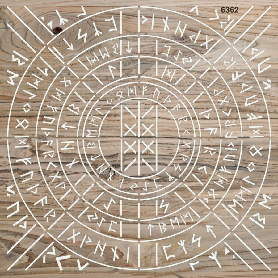 Antik Pusula Deseni Stencil Boyama Şablonu - 2