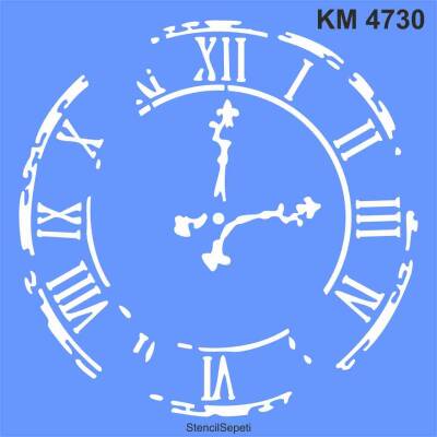 Antik Saat - Stencil Boyama Şablonu - 1