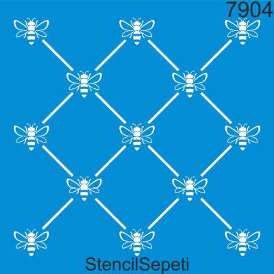 Arılı Duvar Deseni - Stencil Şablon - 1