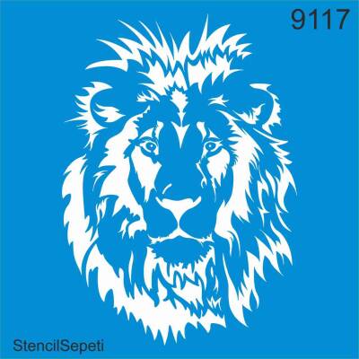 Aslan Duvar Deseni - Stencil Boyama Şablonu - 1