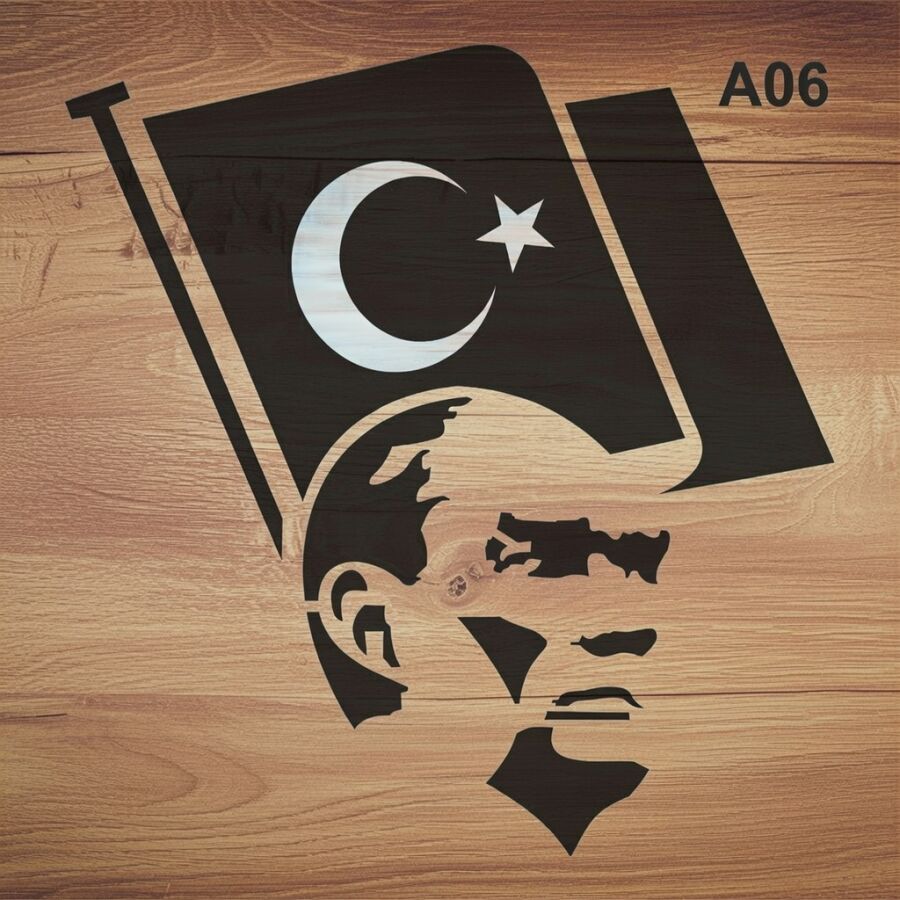 Atatürk - Stencil Boyama Şablonu - 3