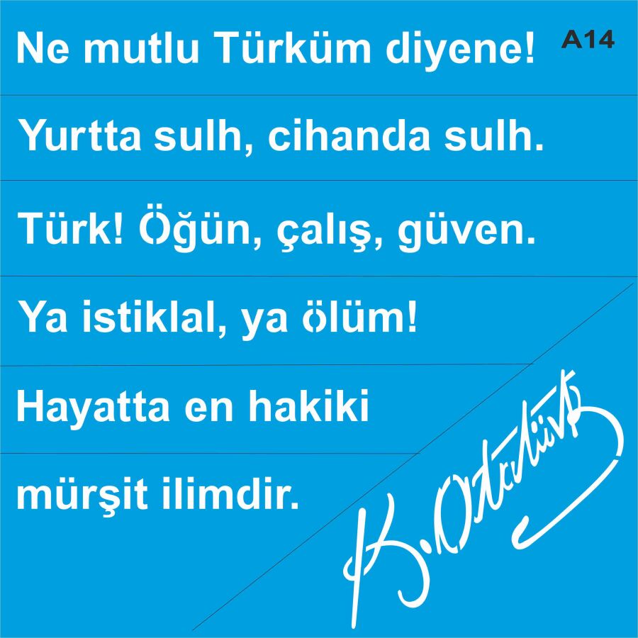 Atatürk - Stencil Boyama Şablonu - 1