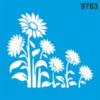 Ayçiçeği - Stencil Boyama Şablonu - StencilSepeti