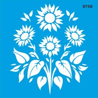 Ayçiçeği - Stencil Boyama Şablonu - StencilSepeti
