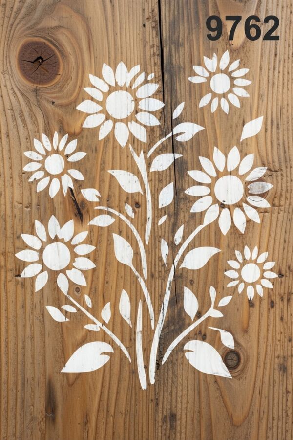 Ayçiçeği - Stencil Boyama Şablonu - 2