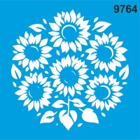 Ayçiçeği - Stencil Boyama Şablonu - StencilSepeti