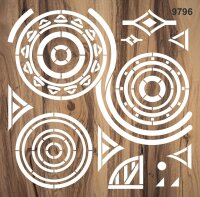 Aztek Deseni - Stencil Boyama Şablonu - 2