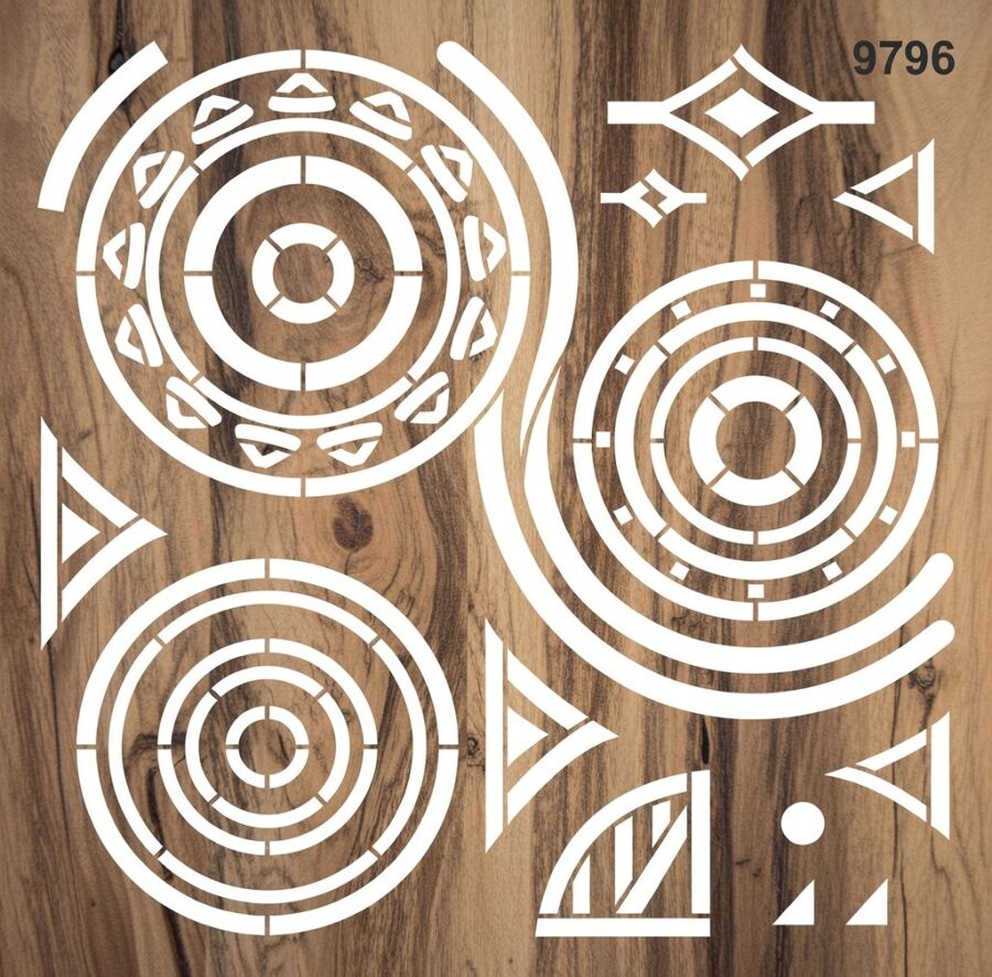 Aztek Deseni - Stencil Boyama Şablonu - 2