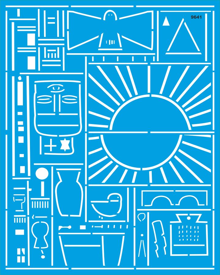 Aztek Duvar Deseni - Stencil Boyama Şablonu - 1