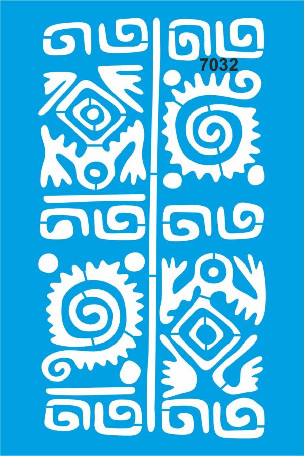 Aztek Deseni - Stencil Boyama Şablonu - 1