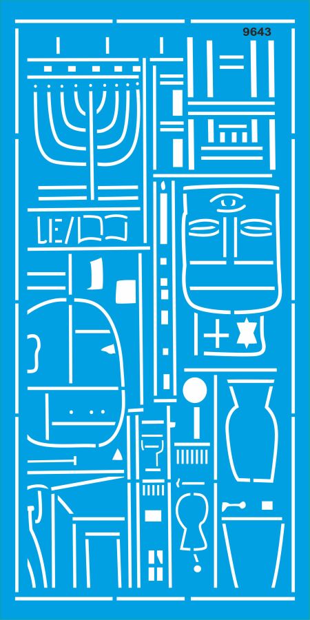 Aztek Duvar Deseni - Stencil Boyama Şablonu - 1