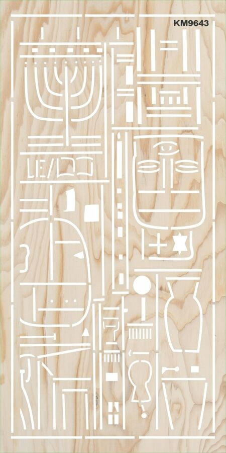 Aztek Duvar Deseni - Stencil Boyama Şablonu - 2