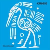 Aztek Duvar Deseni - Stencil Boyama Şablonu - 1