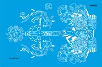 Aztek Duvar Deseni - Stencil Desen Şablonu - 1