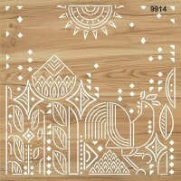 Aztek Duvar Deseni - Stencil Şablonu - 2