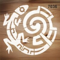 Aztek Kertenkele Stencil Boyama Şablonu - 2