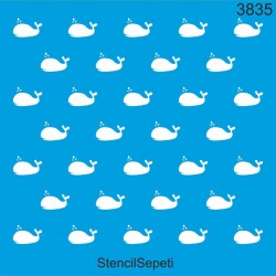 Balinalı Duvar Deseni - Stencil Desen Şablonu - StencilSepeti