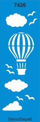 Balonlu Kenar Deseni - Stencil Şablon - StencilSepeti