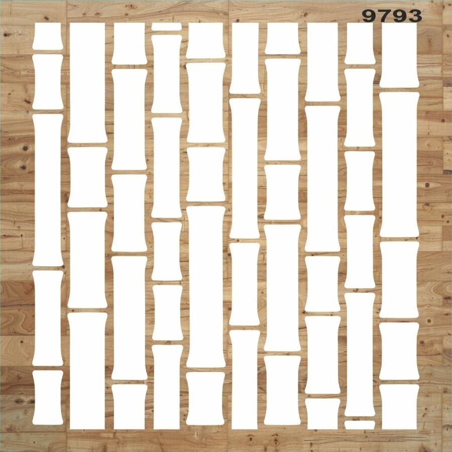 Bambu Deseni - Stencil Boyama Şablonu - 2