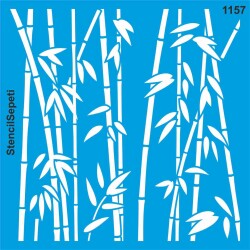 Bambu Duvar Deseni - Stencil Boyama Şablonu - StencilSepeti