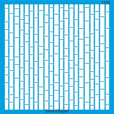 Bambu Duvar Deseni - Stencil Desen Şablonu - 1