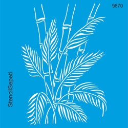 Bambu Duvar Deseni - Stencil Şablon - StencilSepeti