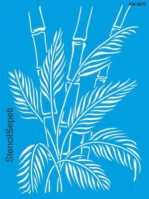 Bambu Duvar Deseni - Stencil Şablon - 1