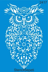 Baykuş Deseni - Stencil Boyama Şablonu - StencilSepeti