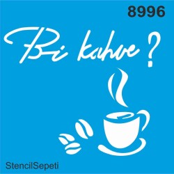 Bi Kahve - Stencil - Boyama Şablonu - StencilSepeti