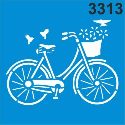 Bisiklet Deseni - Stencil Boyama Şablonu - StencilSepeti