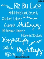 Bizim Ev - Stencil Boyama Şablonu - StencilSepeti