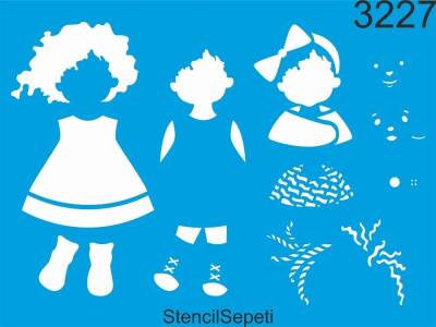 Boyutlu Çocuk Deseni - Stencil Şablon - 1