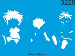 Boyutlu Çocuk Deseni - Stencil Şablon - StencilSepeti