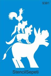 Bremen Mızıkacıları Deseni - Stencil Boyama Şablonu - StencilSepeti