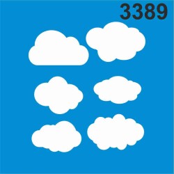 Bulutlu Desen - Stencil Boyama Şablonu - StencilSepeti