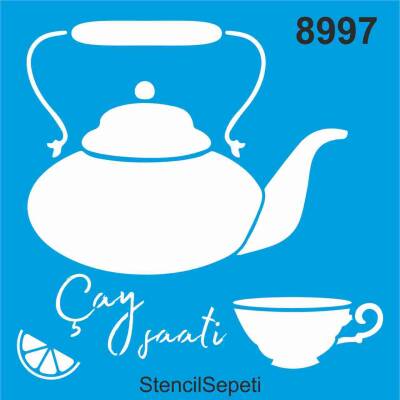 Çay Saati - Stencil - Boyama Şablonu - 1