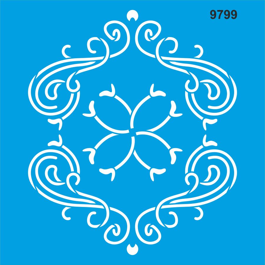 Çiçek Deseni - Stencil Boyama Şablonu - 1