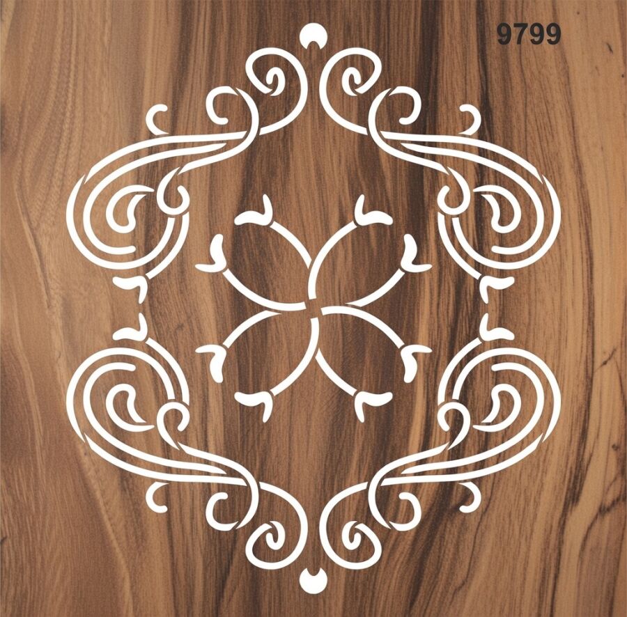 Çiçek Deseni - Stencil Boyama Şablonu - 2